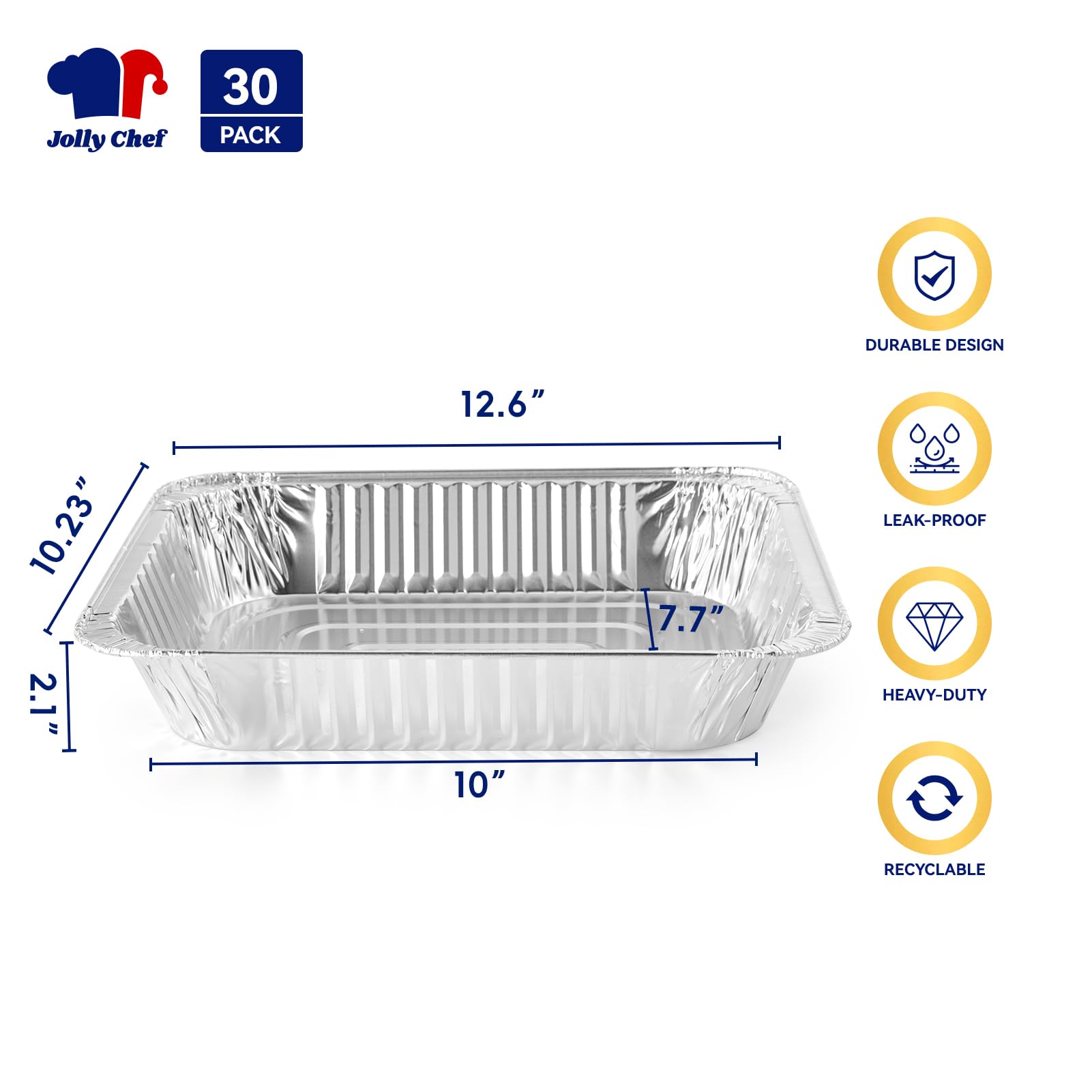 JOLLY CHEF 9x13 pan side view, leakproof design for secure transportation of dishes.