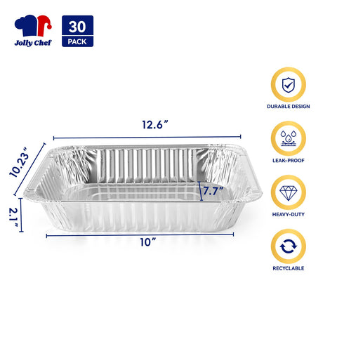 JOLLY CHEF 9x13 pan side view, leakproof design for secure transportation of dishes.