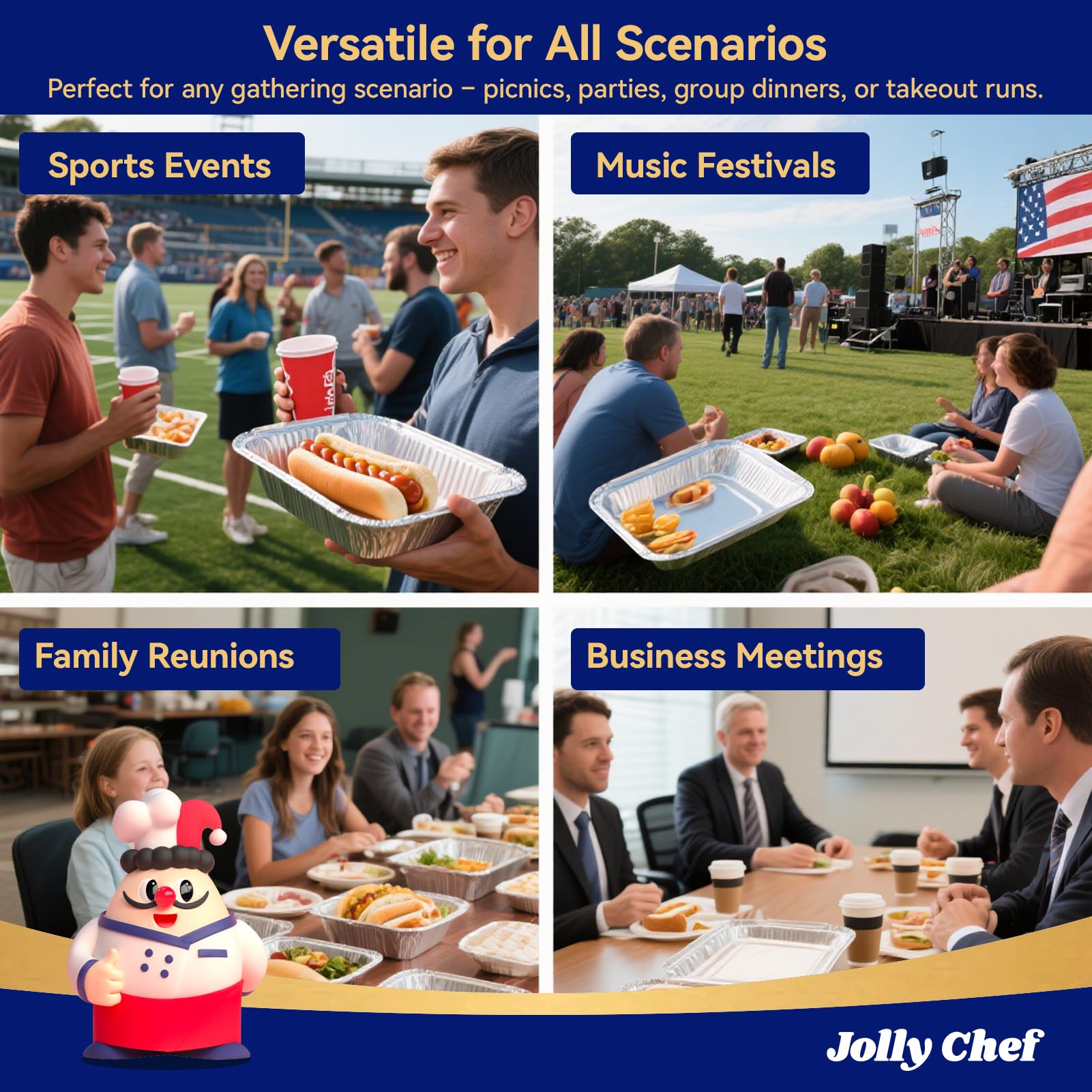 JOLLY CHEF versatile uses from roasting to storing leftovers in one pan.