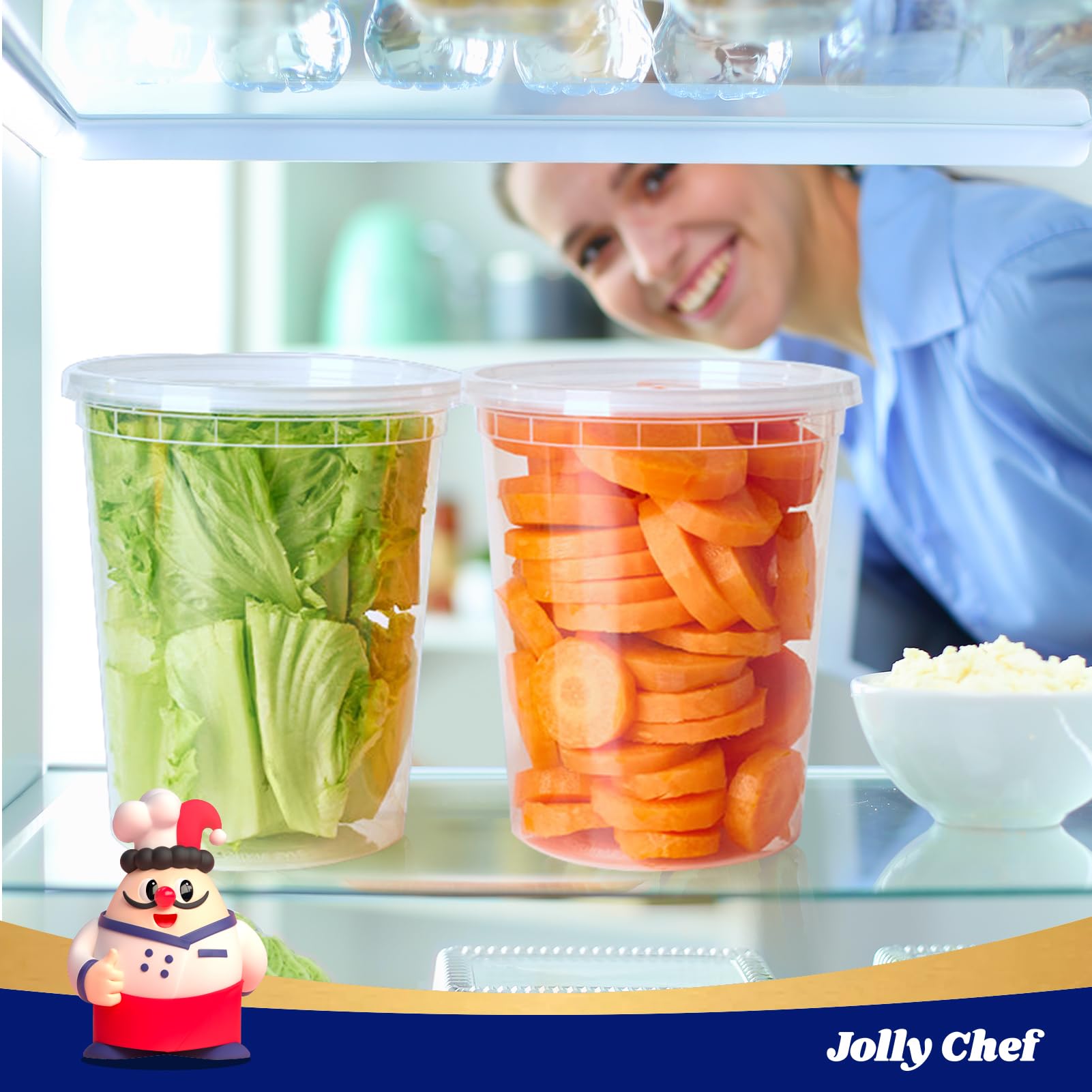 JOLLY CHEF microwave-safe container for quick reheating of meals.