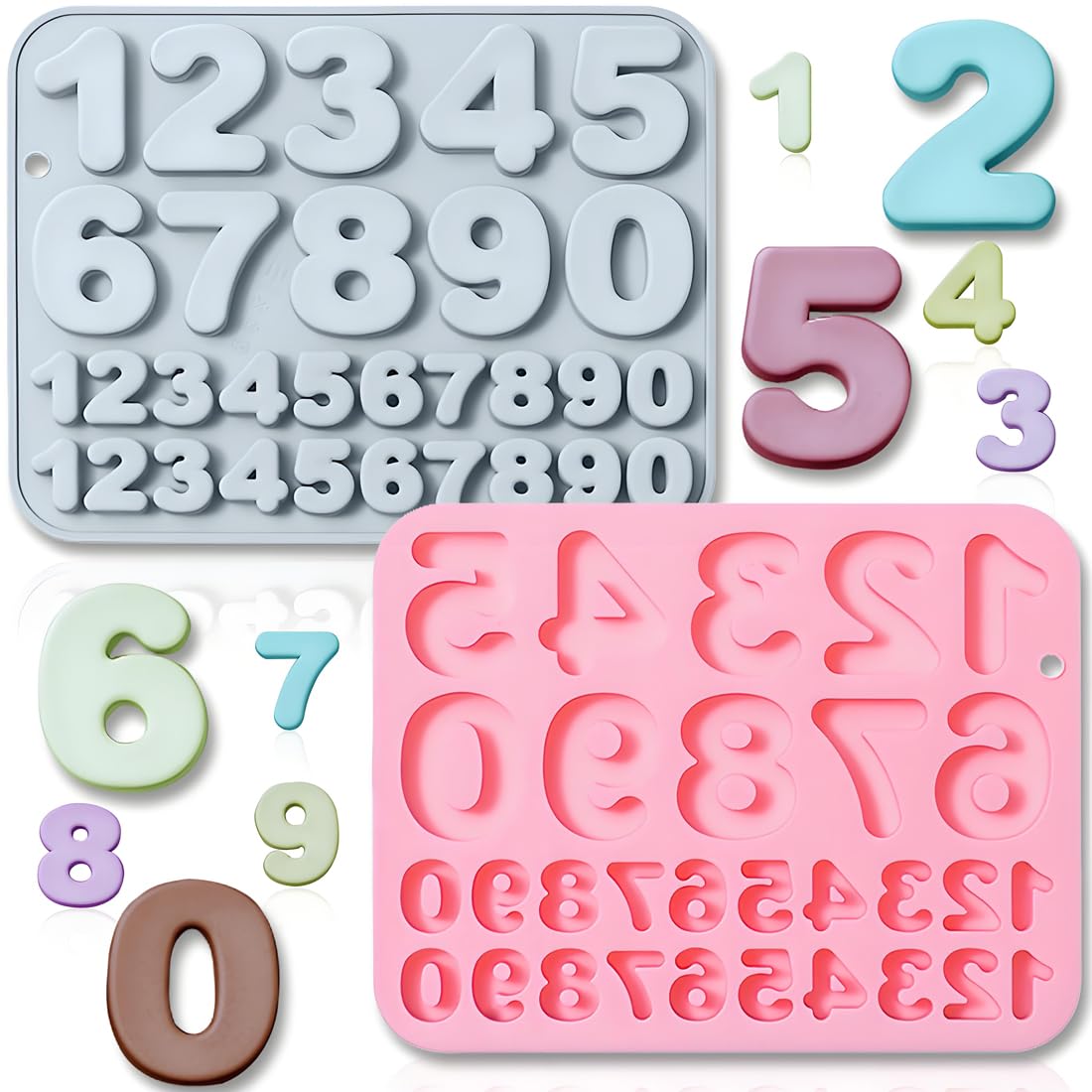 JOMIHONEY 2-pack silicone molds with 30 grids for easy candy and dessert creation.