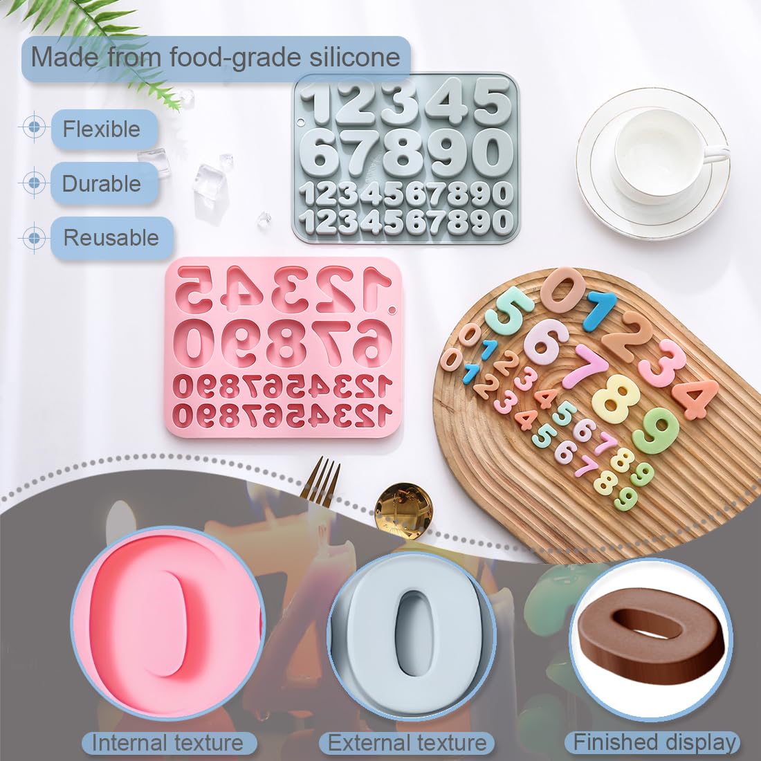 JOMIHONEY 30-grid silicone molds offer flexible, reusable baking options.