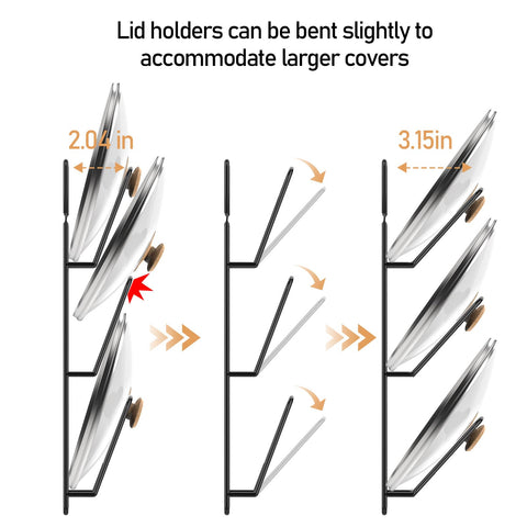 Jomoto adhesive-mount lid organizer hooks mounted above counter