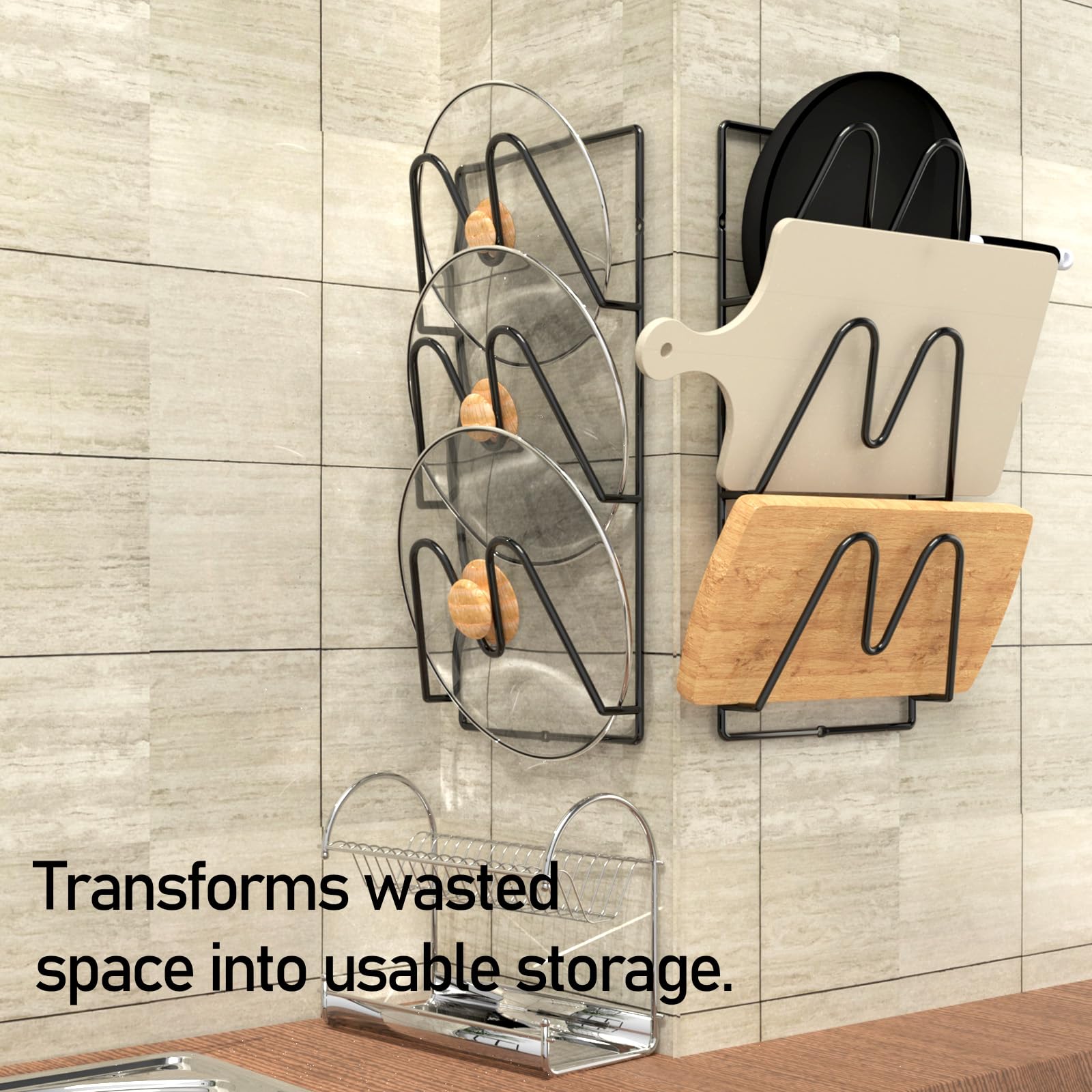 Jomoto screw-mount lid organizer included hardware for walls