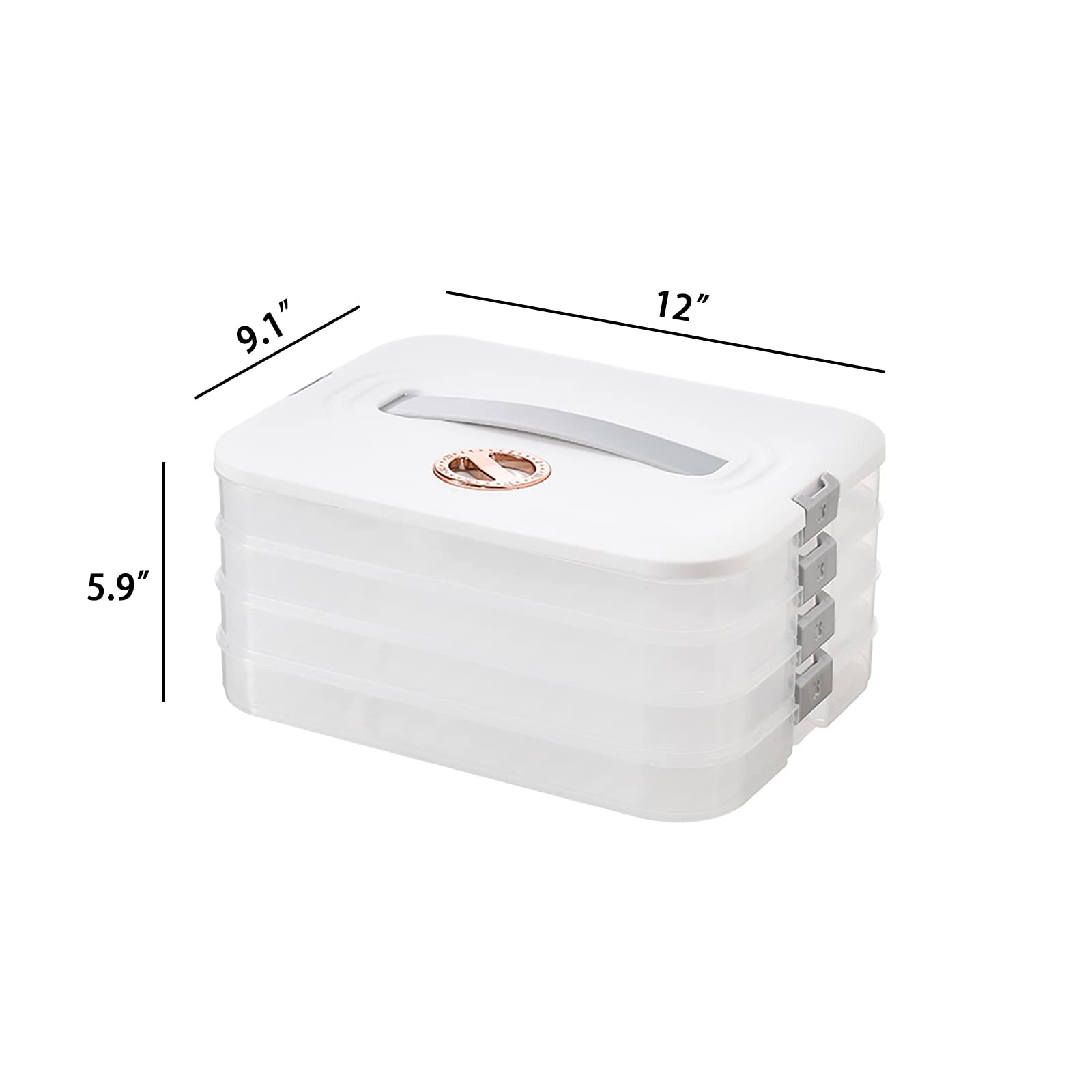 Jonvin dumpling storage box with flip-top lid for easy, secure access.