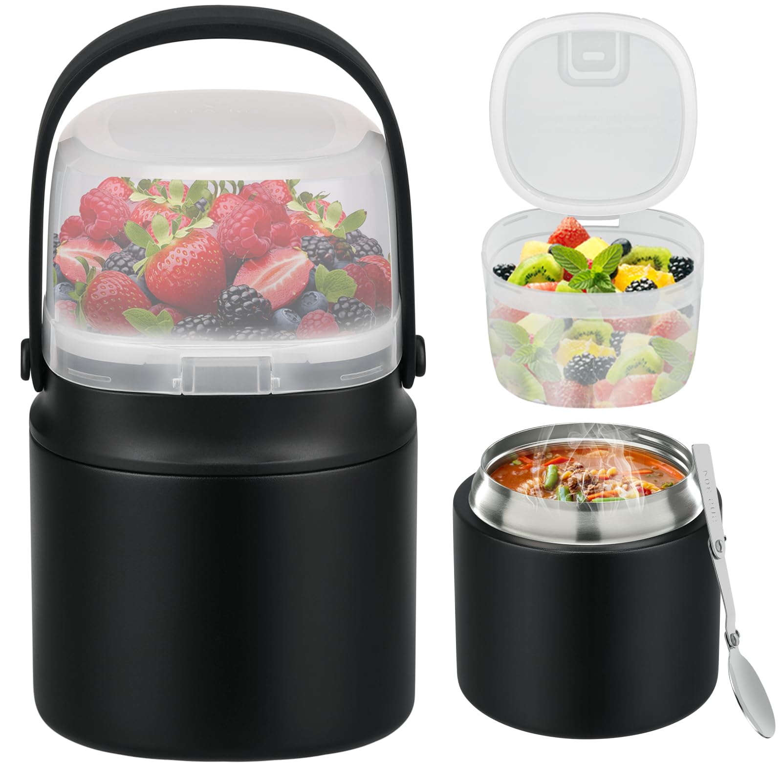 JOOPETALK 14oz soup thermo with wide mouth for easy filling and cleaning and warm meals.