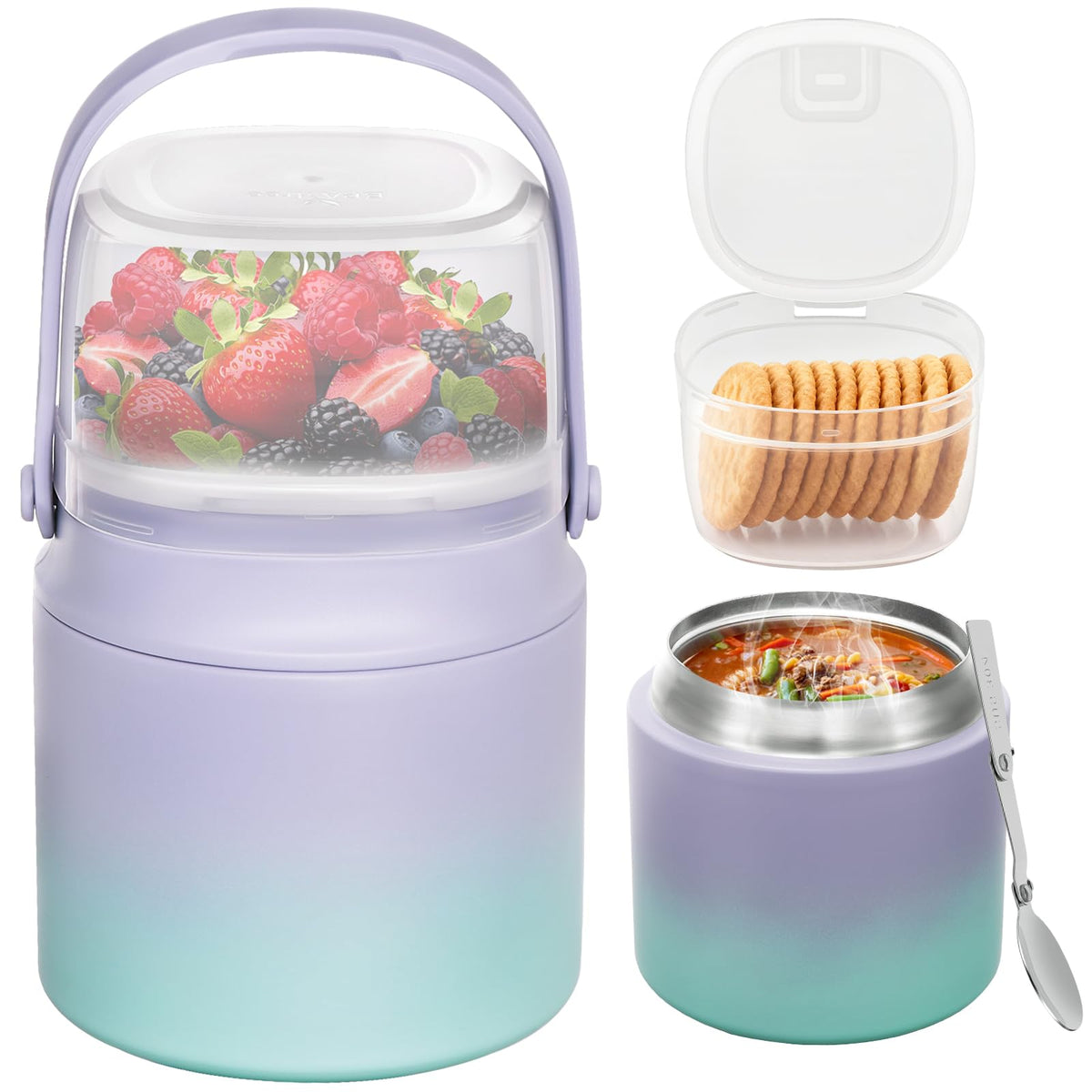 JOOPETALK 2-in-1 soup thermo 14oz keeps hot meals ready for school or work.