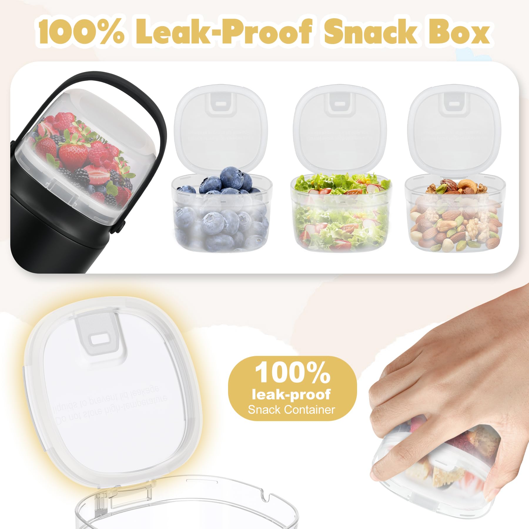 JOOPETALK 6oz snack container keeps snacks separate from soup for freshness.