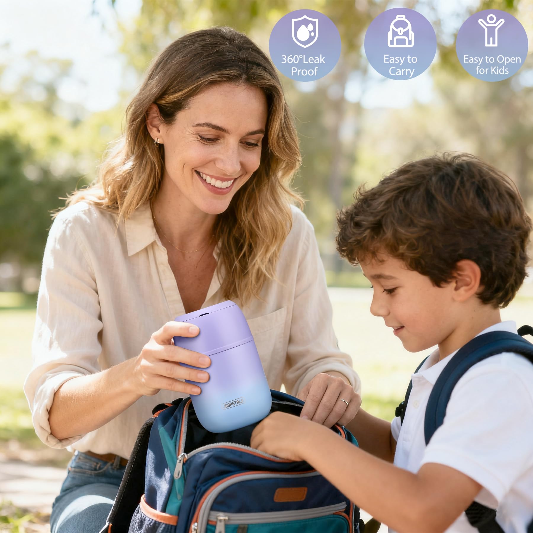 JOOPETALK BPA-free food-grade stainless steel ensures durable, healthy-use lunch solution.