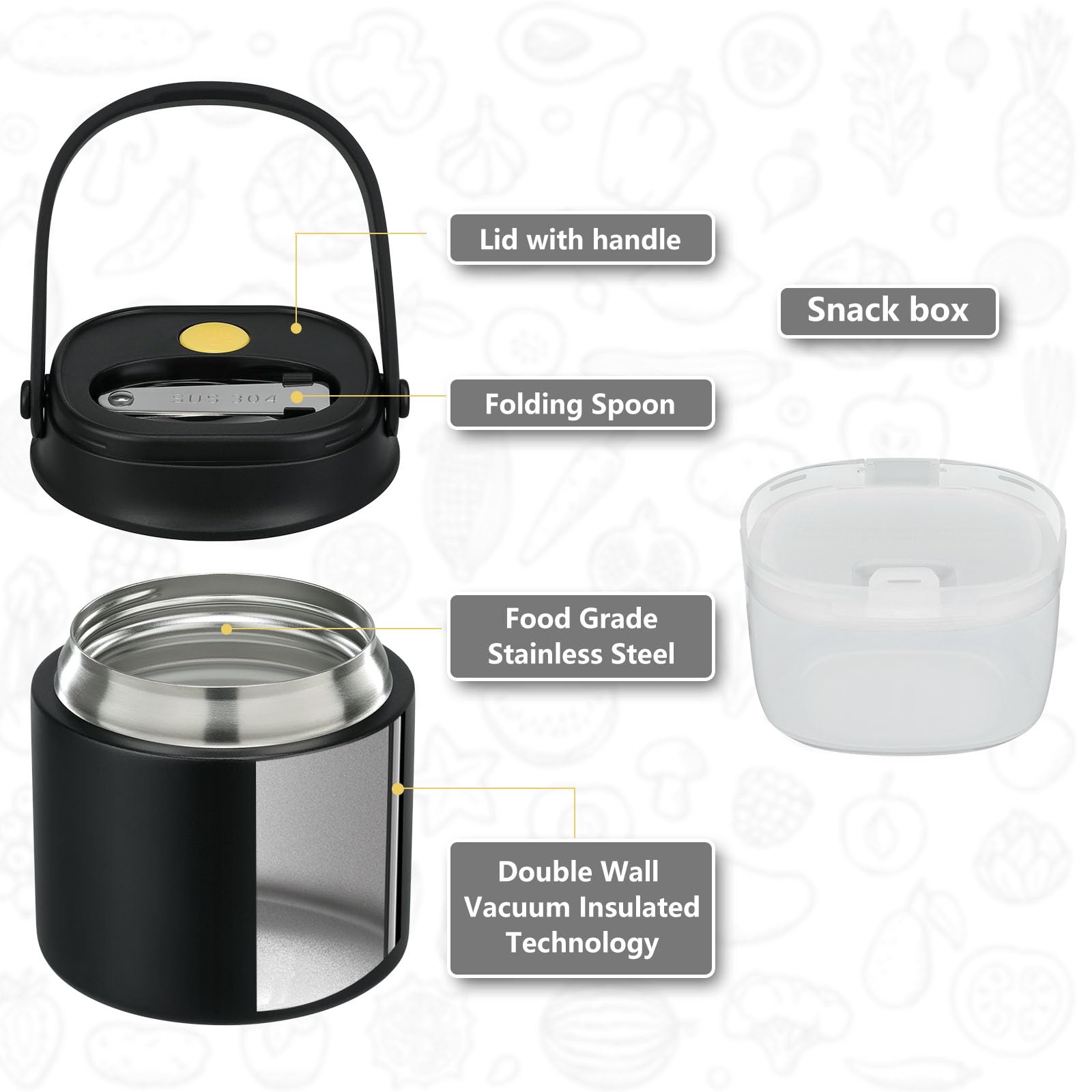 JOOPETALK compact lunch set offers versatile meal and snack options on the go.