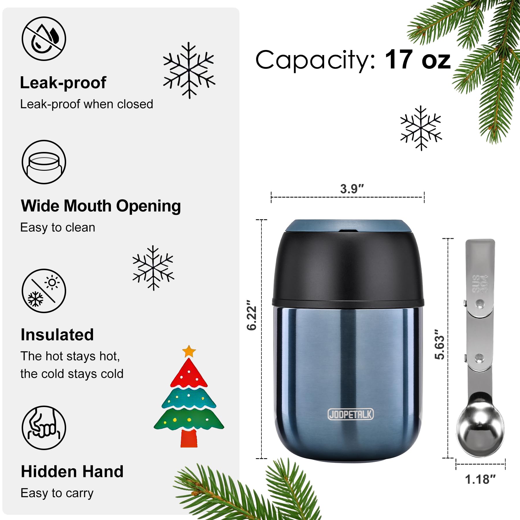 JOOPETALK leak-proof inner lid with vent valve prevents spills during transport and meals