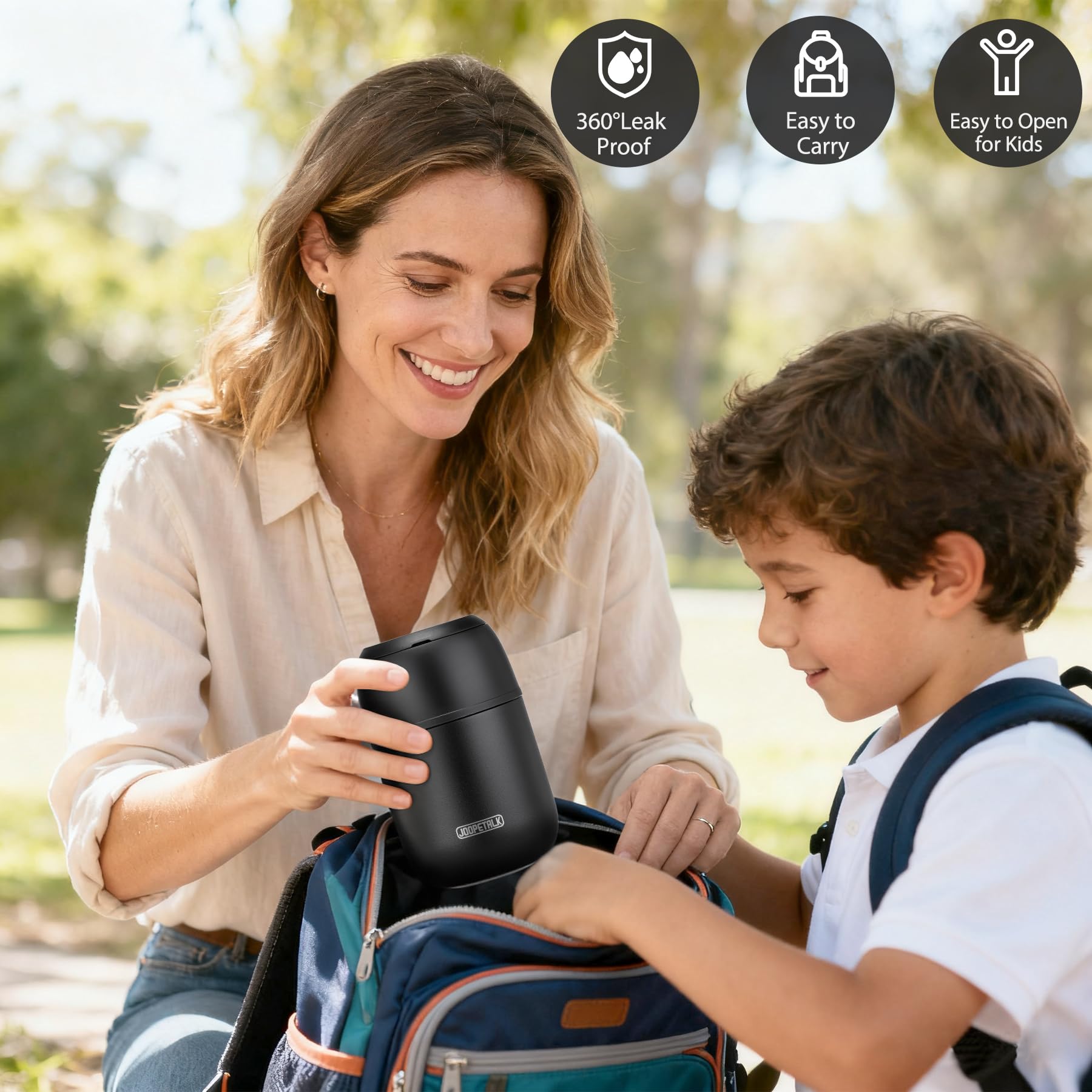 JOOPETALK leak-proof screw lid keeps contents secure during travel