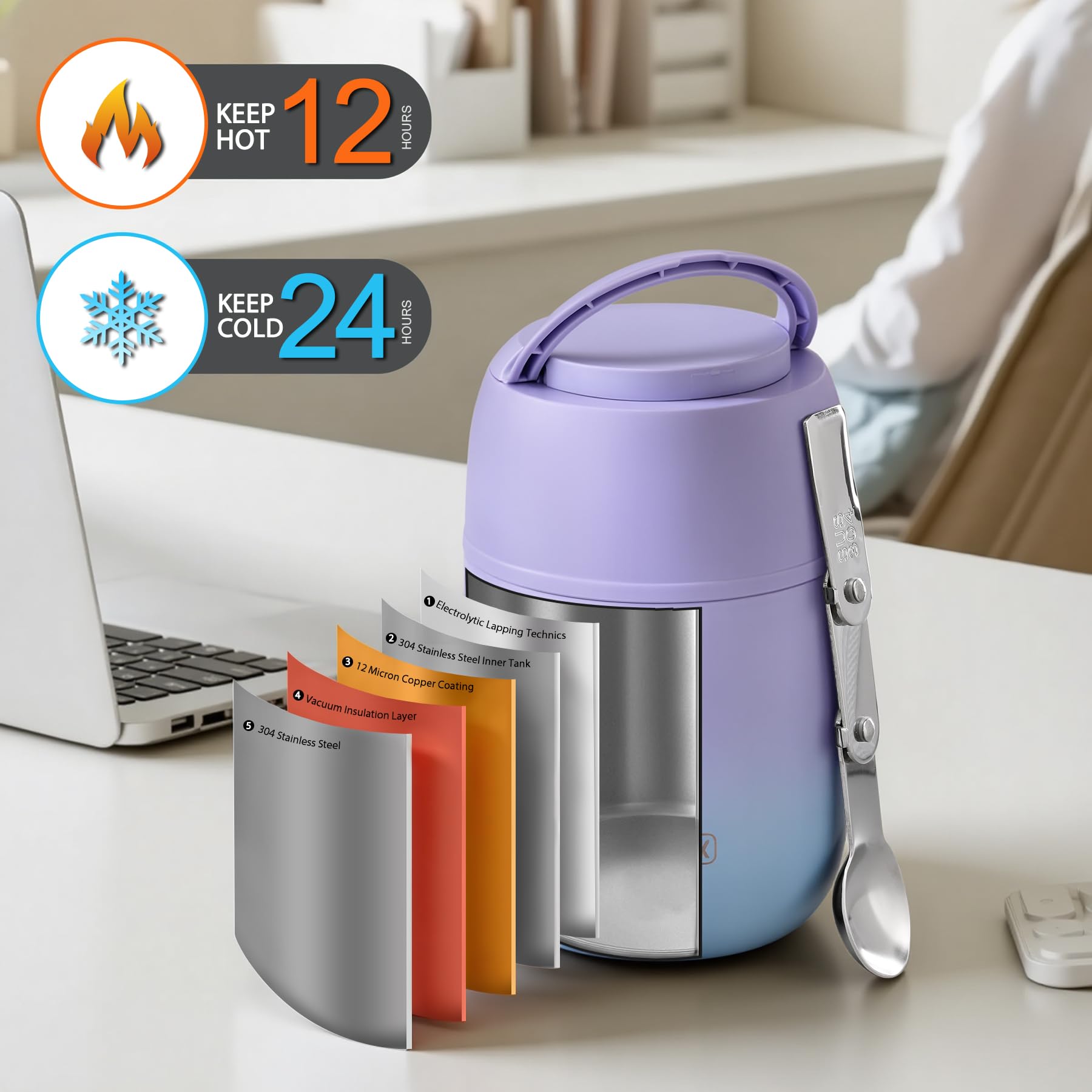 JOOPETALK outer lid doubles as a bowl for convenient meals.