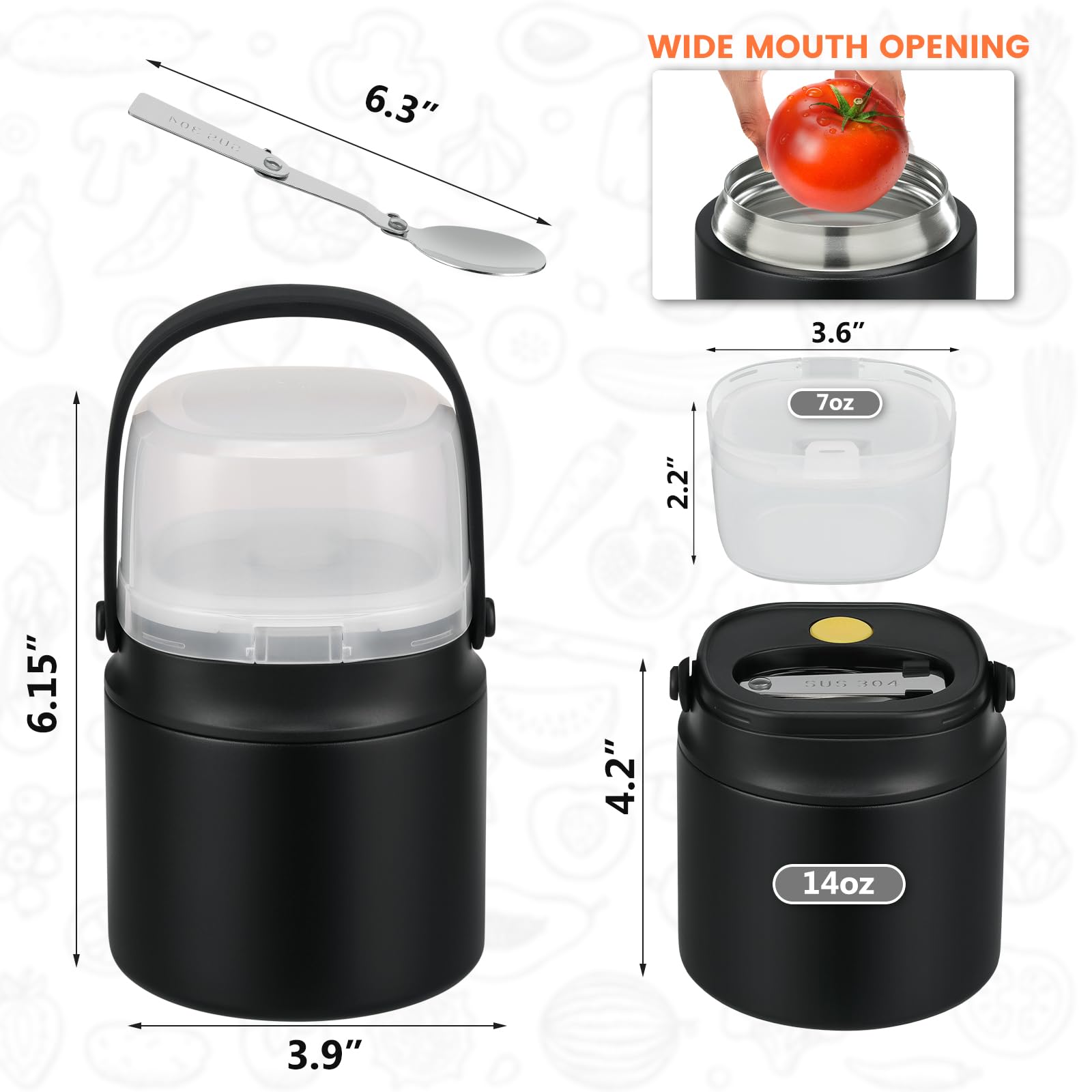 JOOPETALK silicone handle adds comfortable portability for on the go meals.