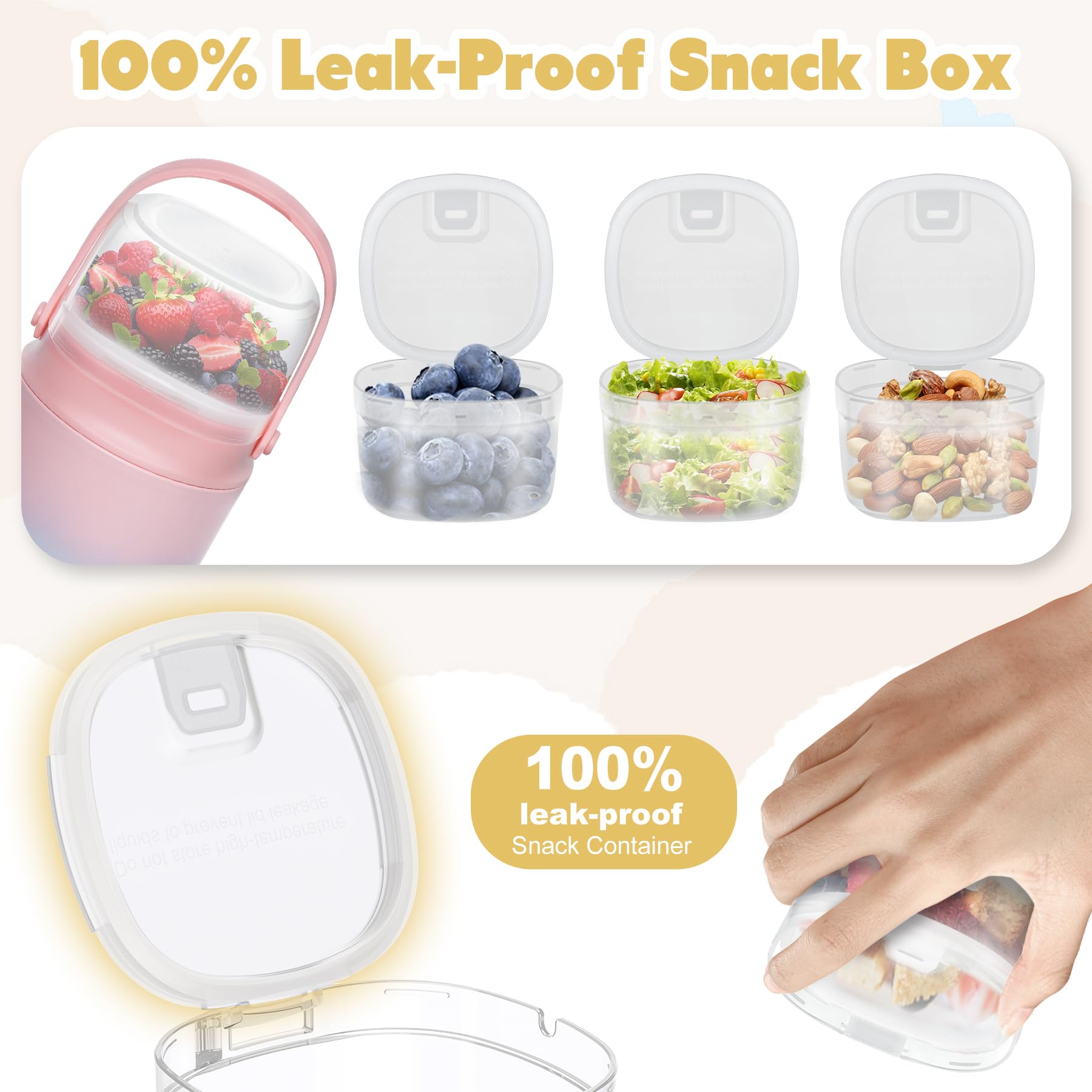 JOOPETALK snack-compartment keeps foods organized, preventing soggy textures