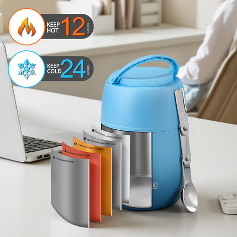 Vacuum stainless steel thermo lunch box by JOOPETALK with double-layer insulation