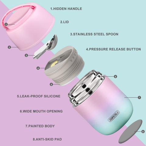 JOOPETALK wide-mouth thermos opened to show the bowl lid and spacious opening