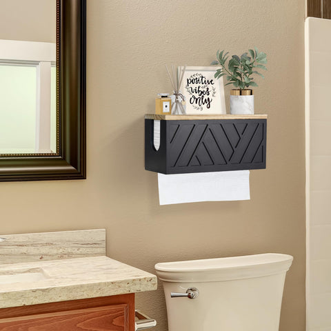 Wooden dispenser bottom-extract design offers easy towel access