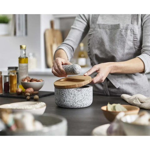 Lid used as a small prep surface for ingredients in the Dash set