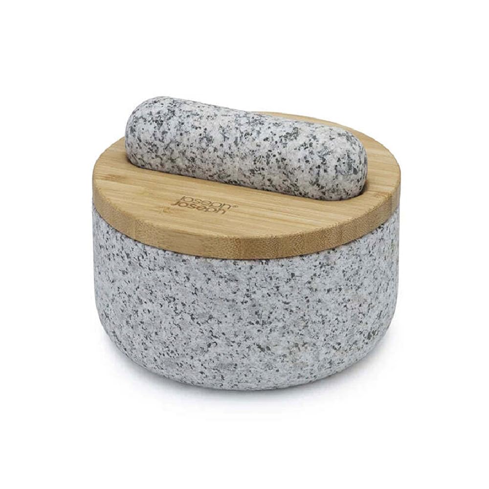 Joseph Joseph Dash pestle and mortar close-up showing granite texture for grinding herbs