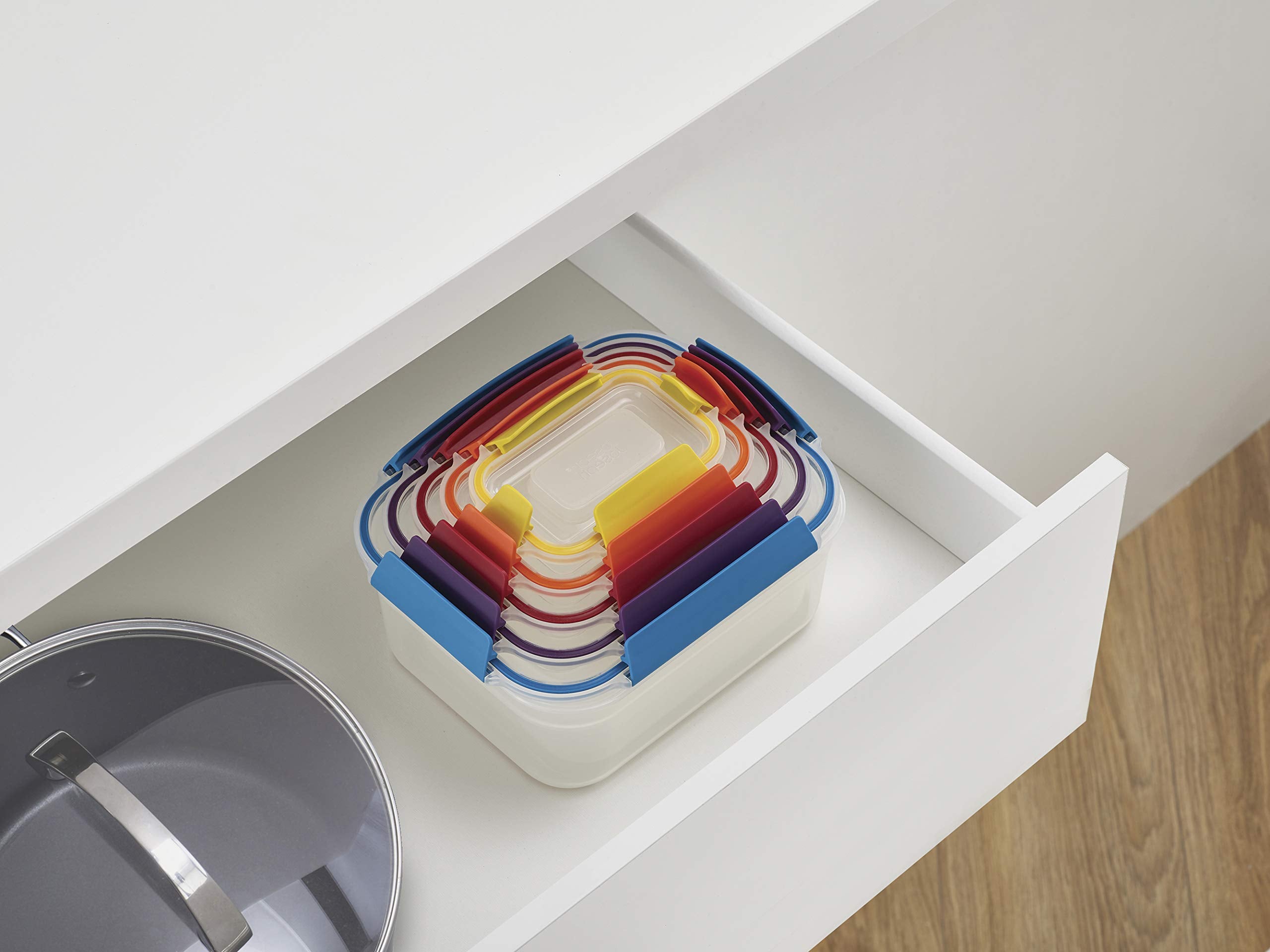 Joseph Joseph Nest Lock containers are microwave-safe for reheating portions