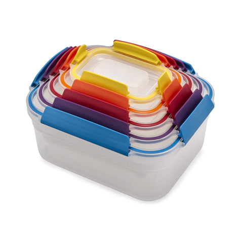 Joseph Joseph Nest Lock overview with stacked containers for organized pantry storage