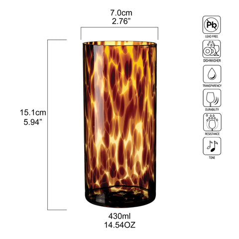 Joseph Sedgh Collection borosilicate 14-oz glass, durable daily-use drinkware