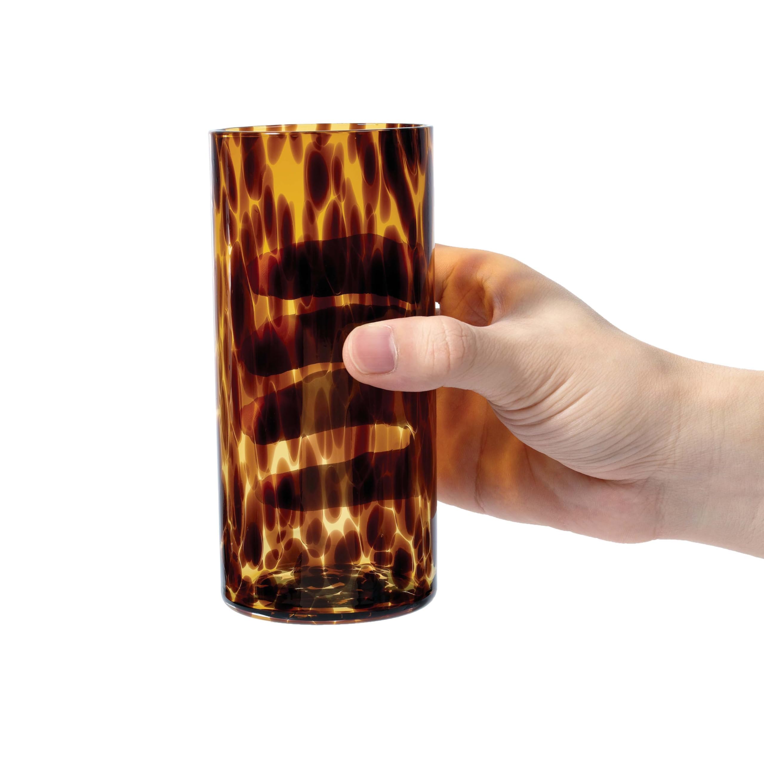 Joseph Sedgh Collection tortoise-pattern glass adds vintage charm to modern bars