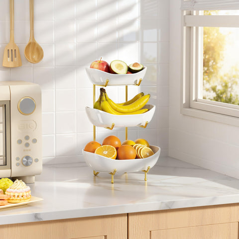 Josmimic ceramic fruit bowl stacked to showcase a stylish snack display
