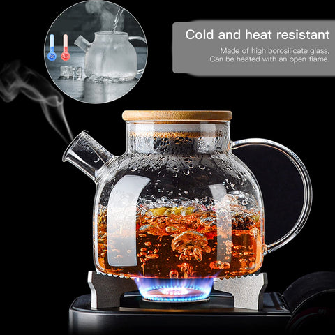 JOUALY clear glass teapot with ergonomic handle for comfortable use