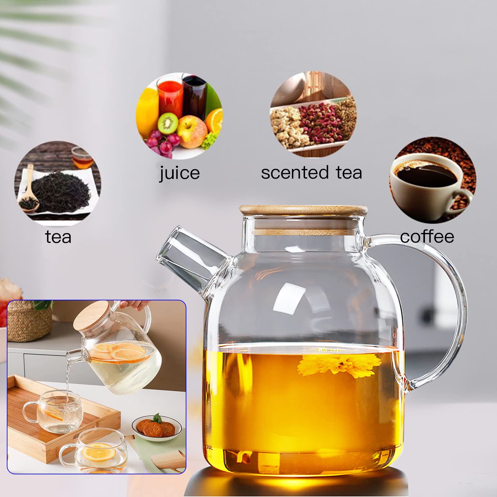 JOUALY teapot pouring into a cup for aromatic tea moments