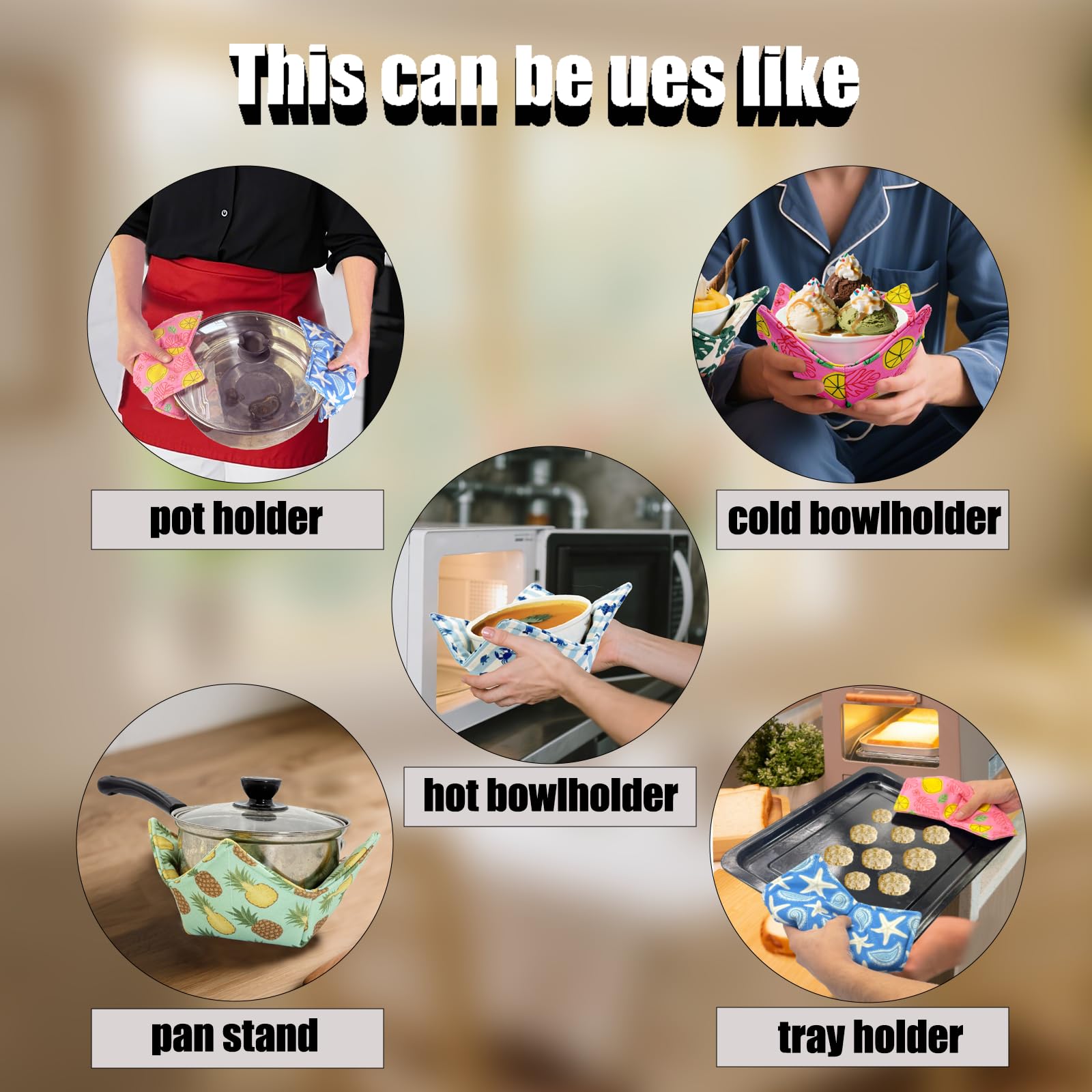 JounLoin reusable cotton bowl cozy ideal for parties or gifting.