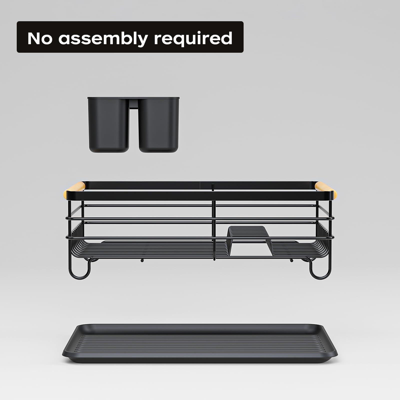 Jouzevic dish rack in matte black suits modern kitchens on counters