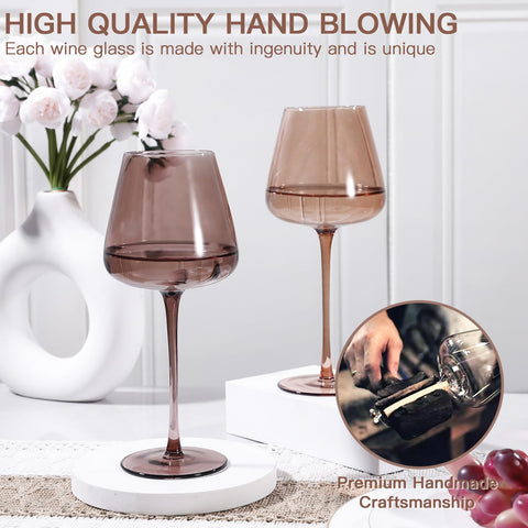 JOVGANK hand-blown brown wine glass adds elegance and uniqueness.