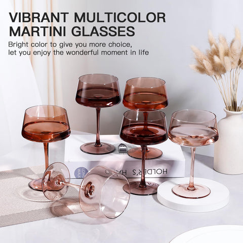 JOVGANK six-piece color set suits cocktails, champagne, and espresso martinis.