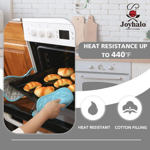 Joyhalo terry cloth pot holder close-up highlights plush grip.