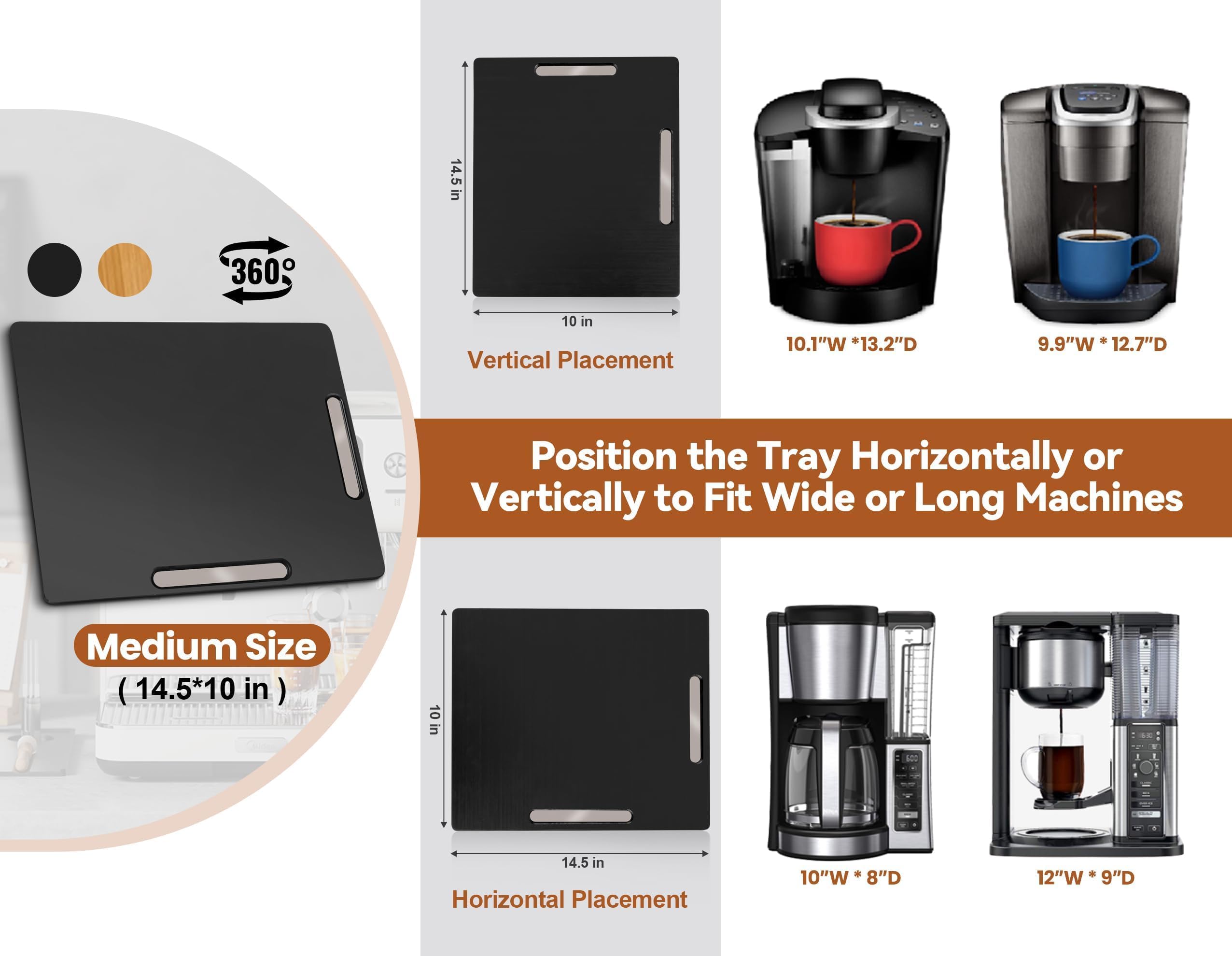 Large 16x13 configuration fits bulky appliances like Instant Pots or air fryers.