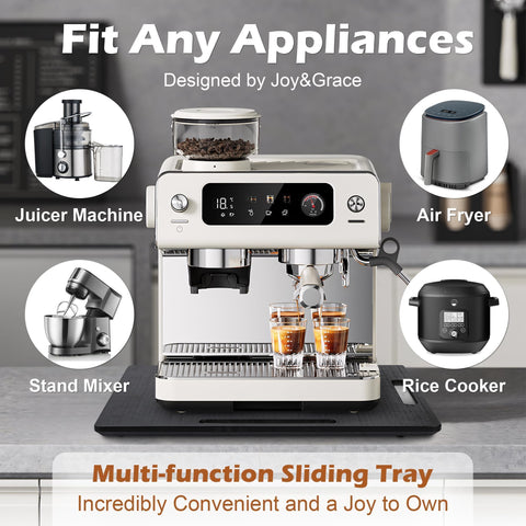 Sturdy bamboo construction provides stable support for heavy appliances.