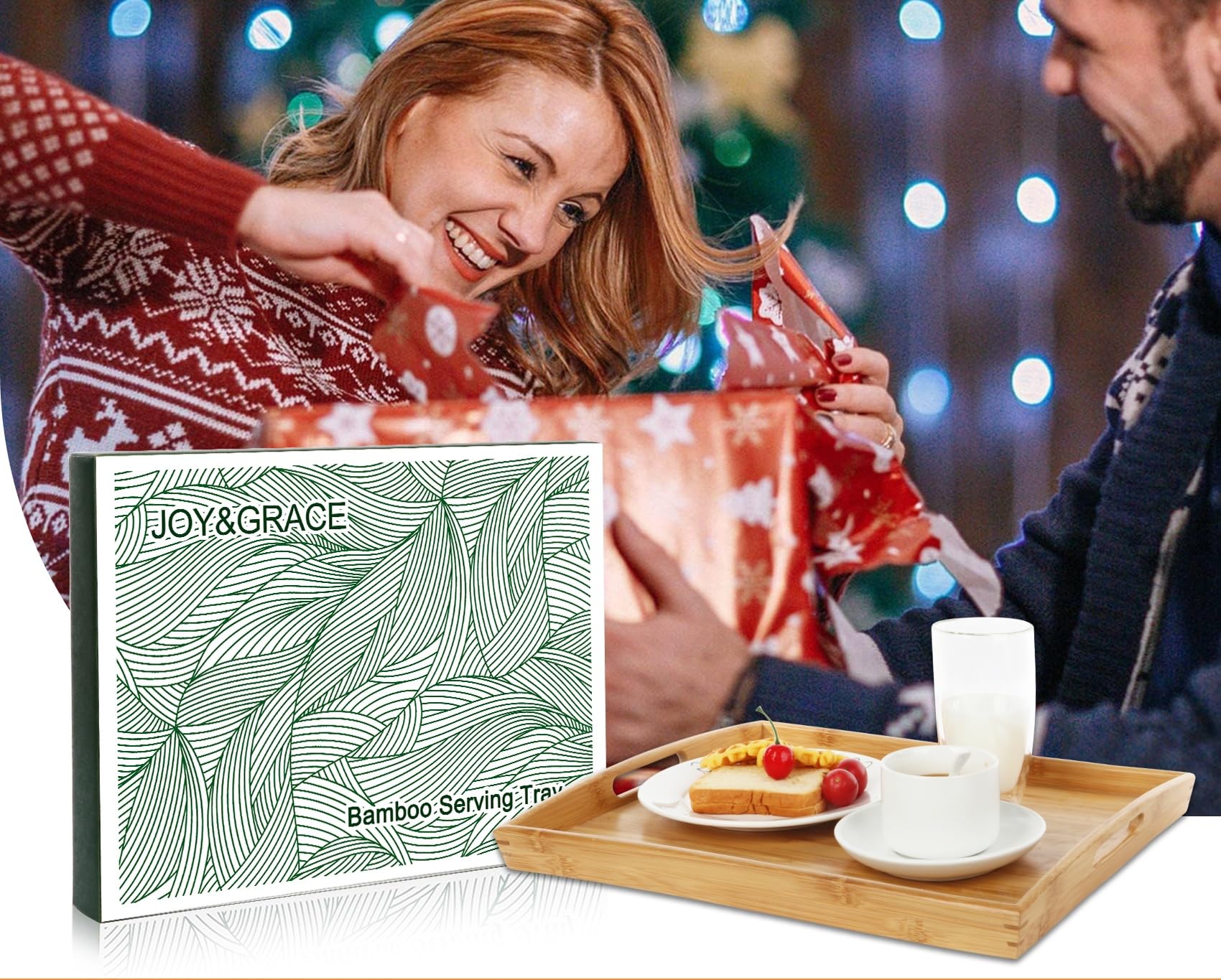 Joy&Grace smooth-sanded bamboo tray prevents splinters during use.