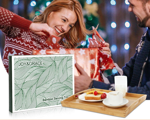 Joy&Grace smooth-sanded bamboo tray prevents splinters during use.