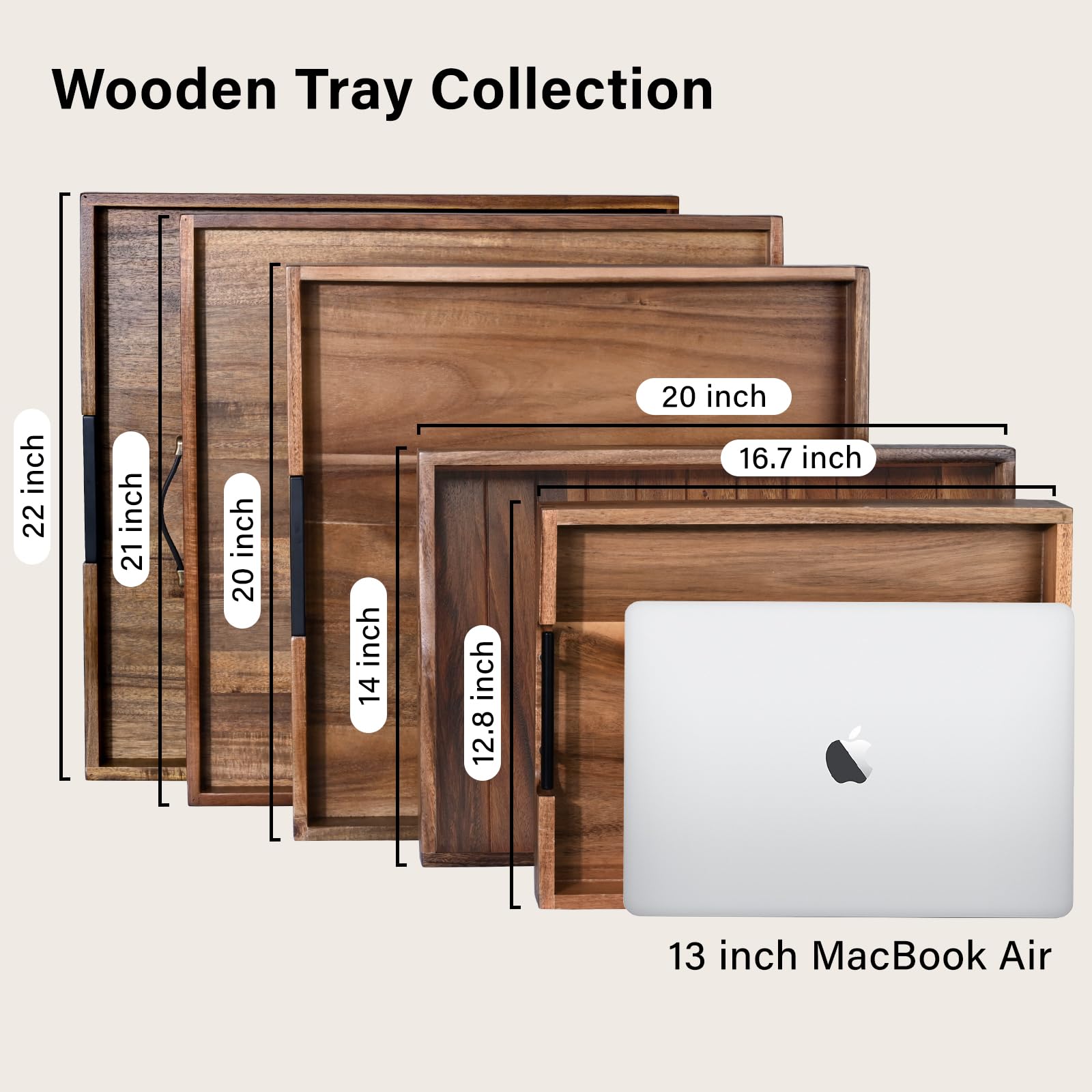 Joy&Grace durable acacia-wood tray resists warping and adds warmth