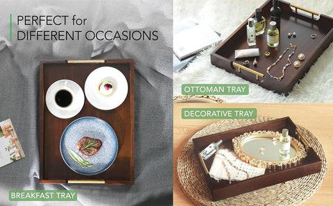 Joy&Grace wood-grain decorative tray adds natural texture and warmth