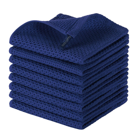 Joybest waffle-weave dish cloths for durable cookware cleaning.