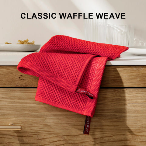 Joybest kitchen towels used for drying and scrubbing in busy kitchen.