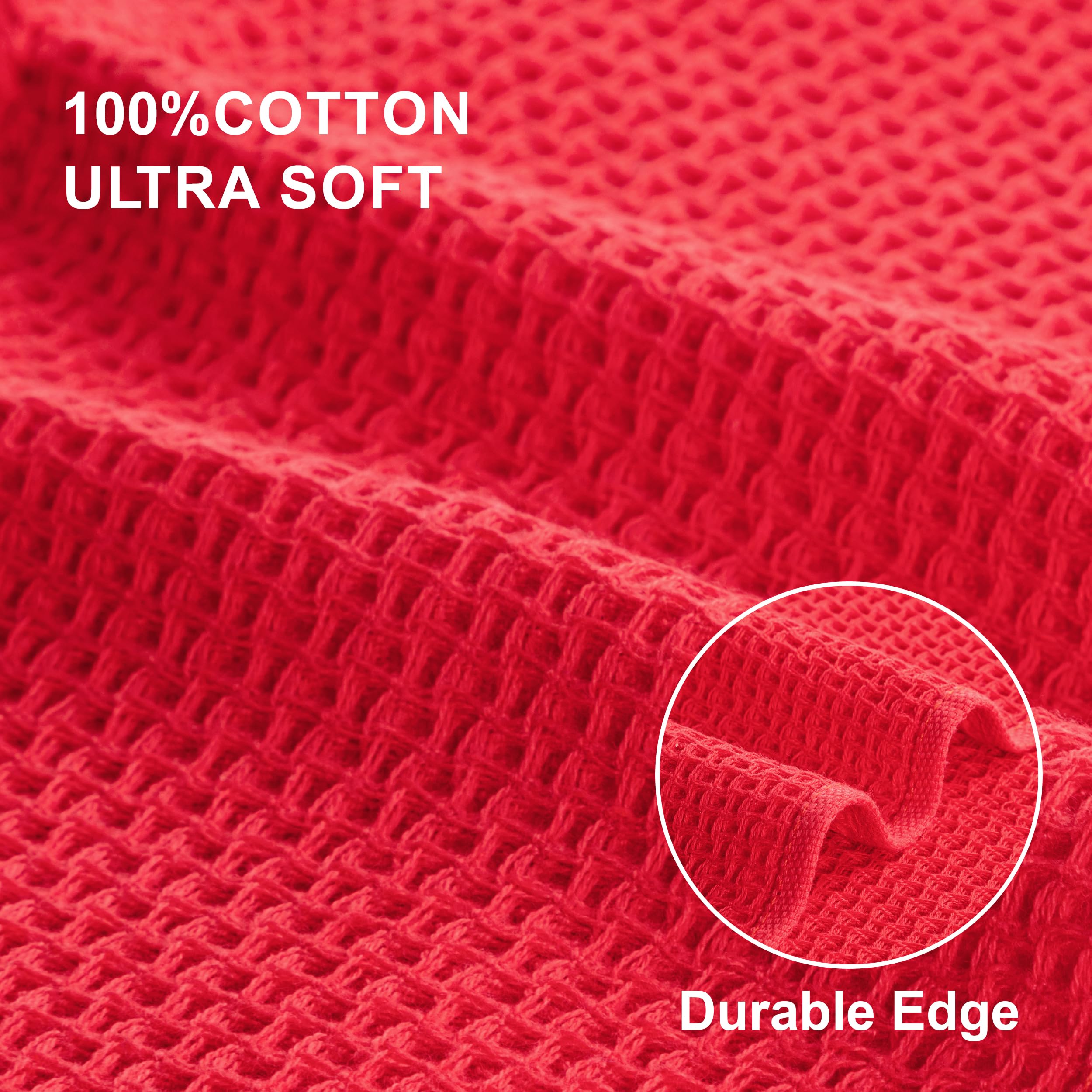 Joybest waffle weave texture closeup highlighting ultra soft, durable fabric.