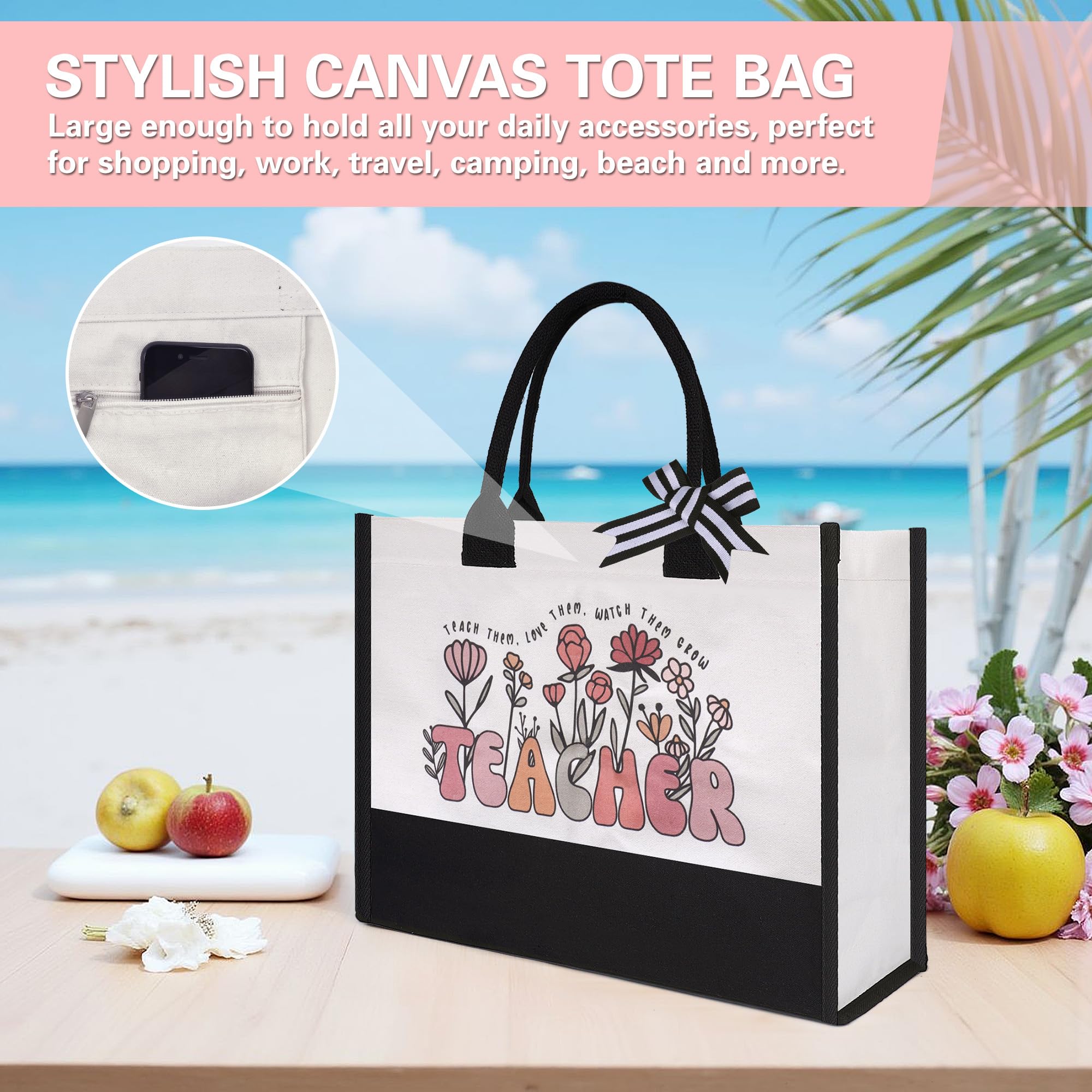 Joybuty canvas tote bag—durable and spacious for books and supplies in class.