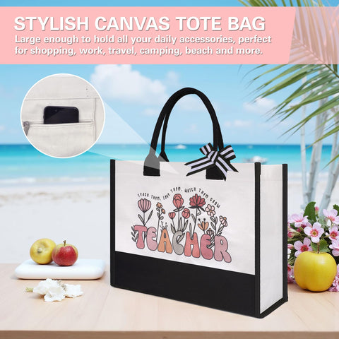 Joybuty canvas tote bag—durable and spacious for books and supplies in class.