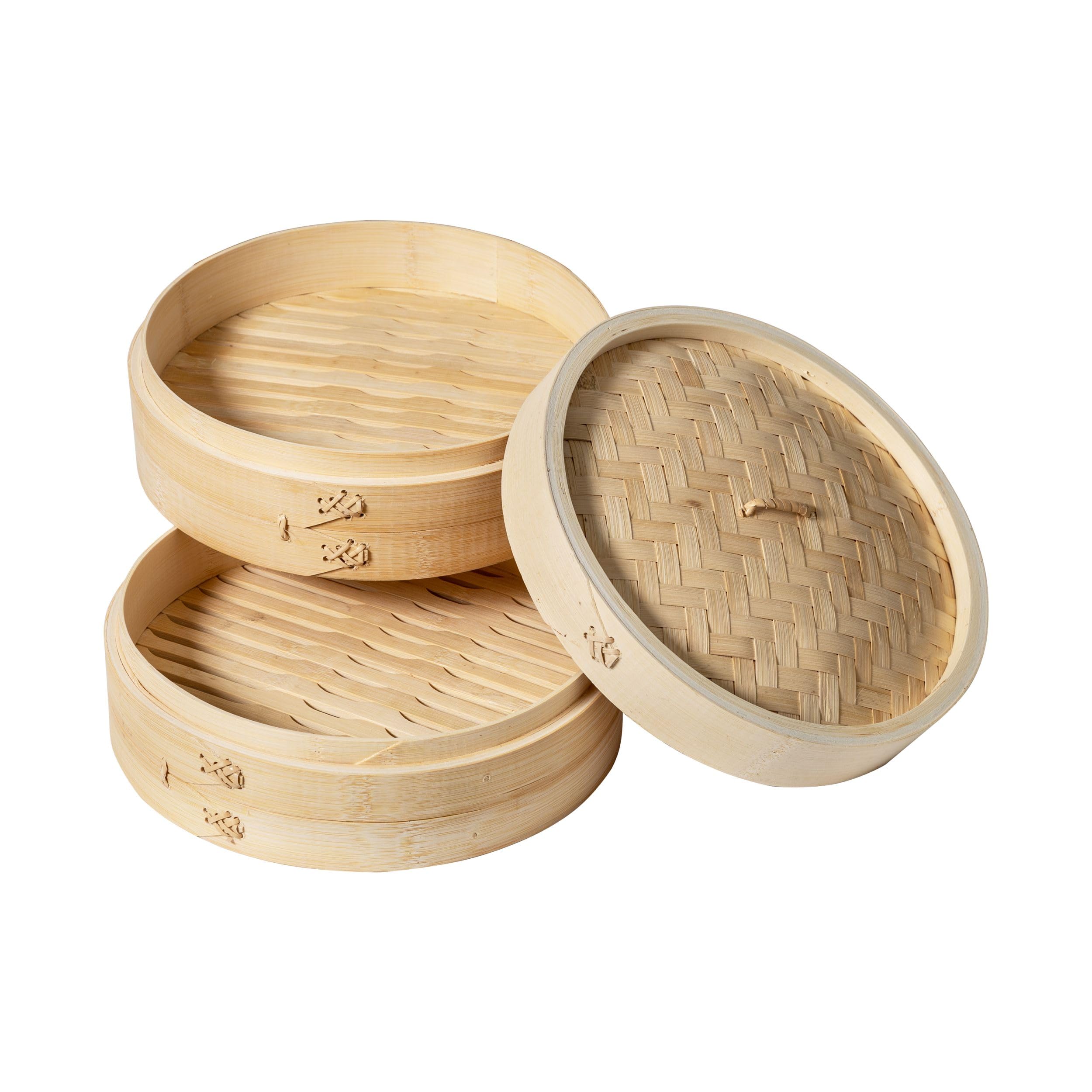 Joyce Chen bamboo steamer close-up shows natural texture and sustainable design