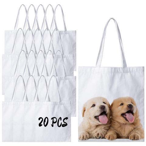 Joyclub 20-pack canvas tote bags front view with sublimation-ready surface for vibrant prints
