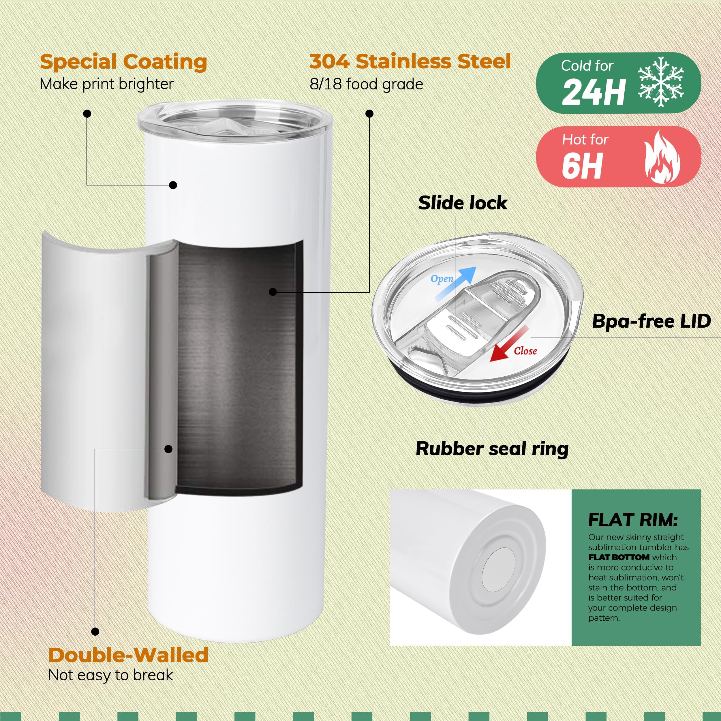 Joyclub 304 stainless steel tumbler surface, durable everyday use